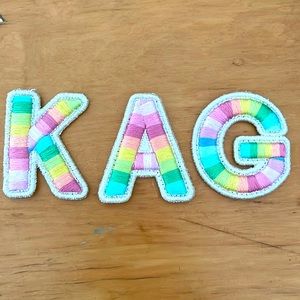 COPY - Stoney Clover Lane rainbow K A G letters set